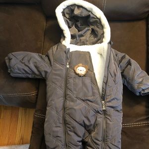 Baby 18-24 month gray snowsuit. Like new condition